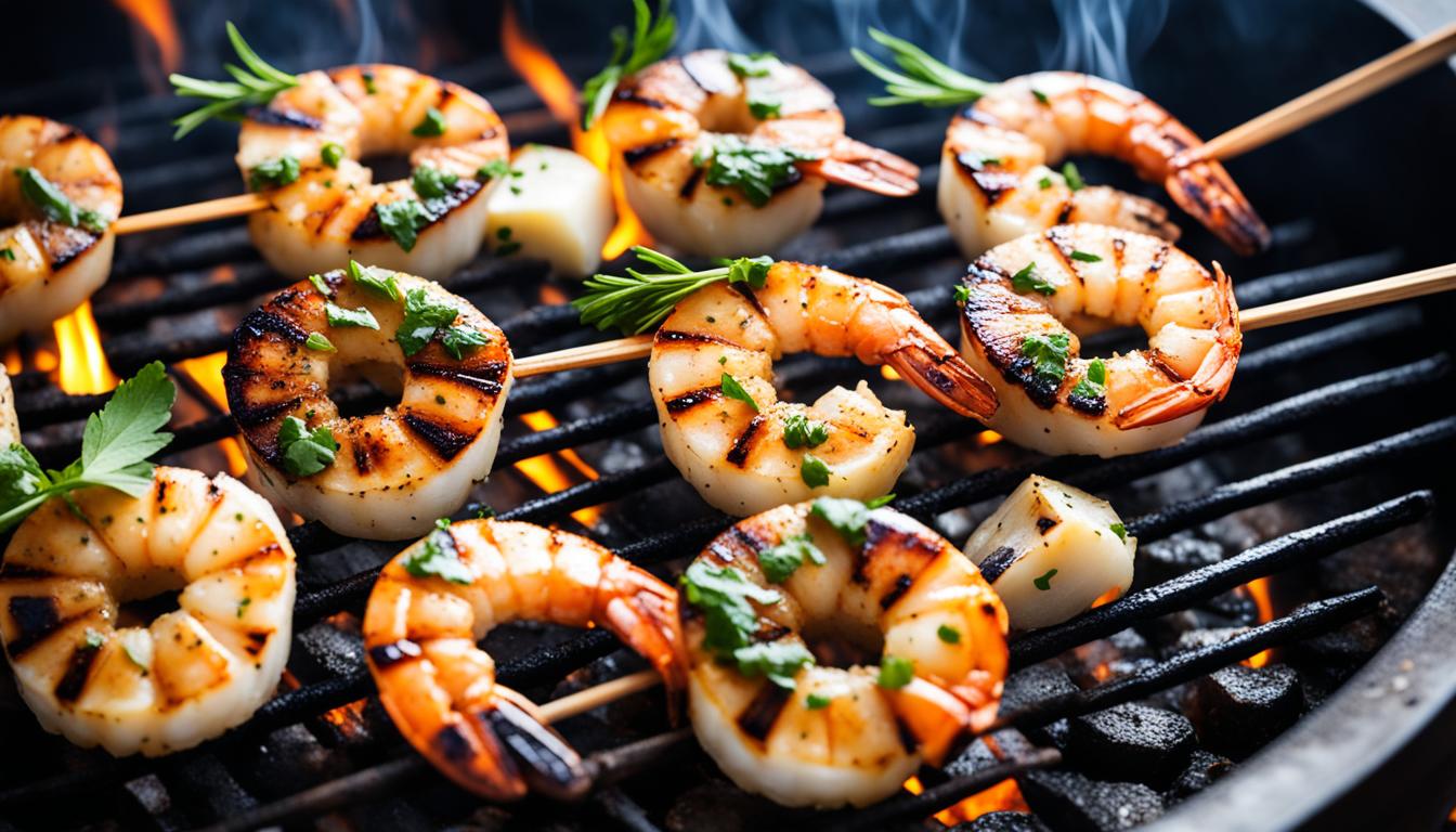 Grilled shrimp or scallop skewers