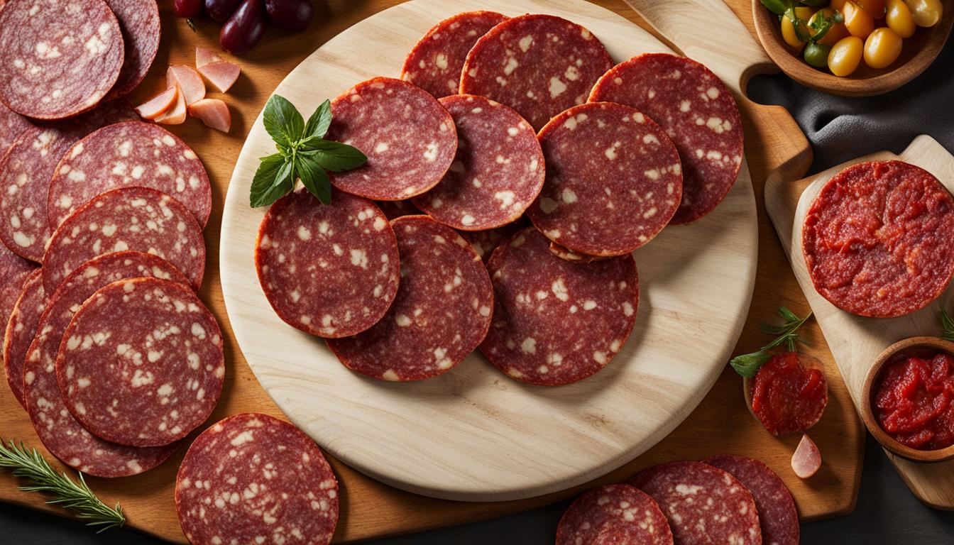 Salami or pepperoni slices